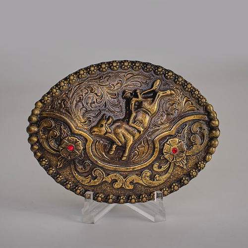 Ruby Bull Rider Buckle