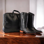 James Full Alligator Boots - Black - Round Toe (FU220) - Gomez Western Wear