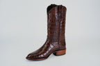 James Full Alligator Boots - Brown - Round Toe (FU220) - Gomez Western Wear