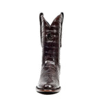James Platinum Full Alligator Boots - Espresso - Round Toe - Gomez Western Wear