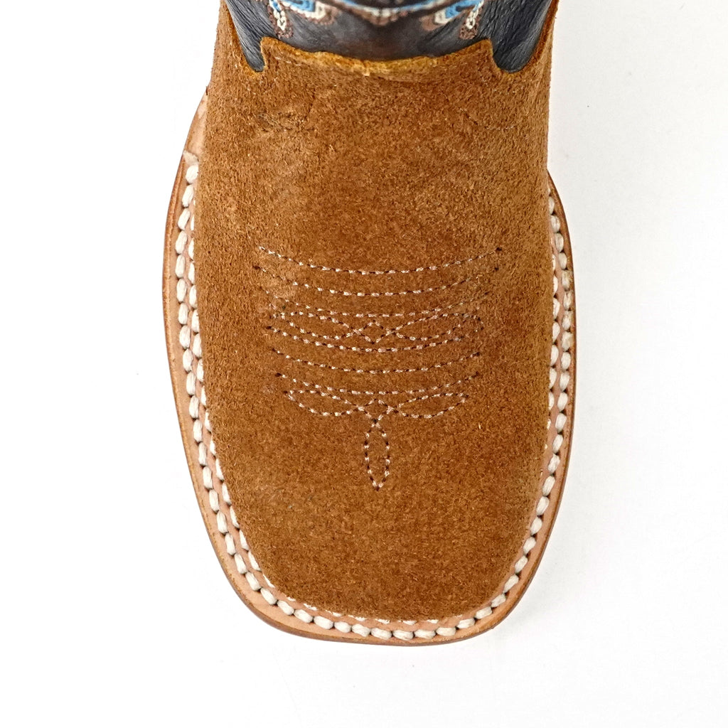 Kids Almond Roughout Boots - Square Toe (E3002) - Gomez Western Wear