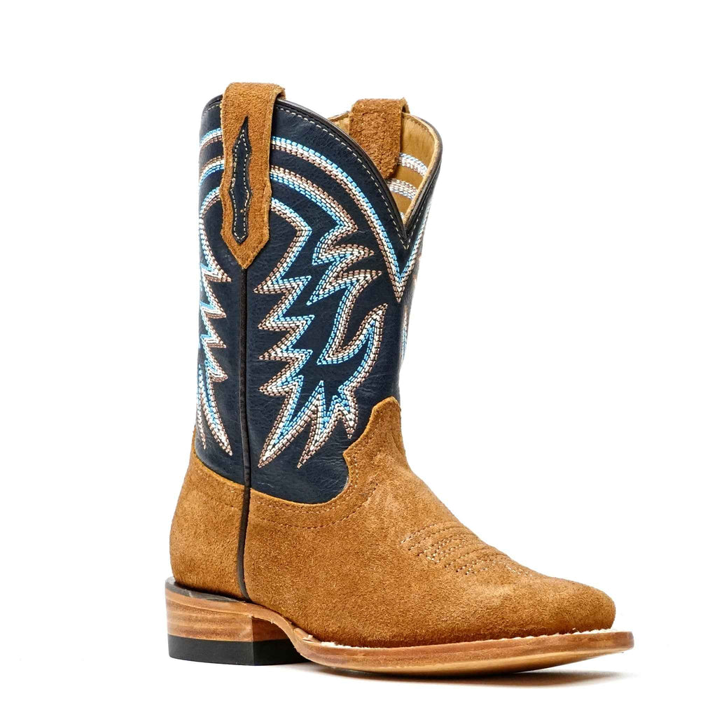 Kids Almond Roughout Boots - Square Toe (E3002) - Gomez Western Wear