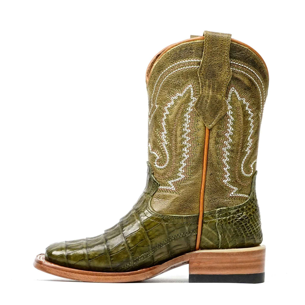 Kids Caiman Belly Agave Boots - Square Toe - Gomez Western Wear