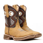 Kids Tan Roughout Boots - Double-Density Sole - Square Toe&nbsp; - Gomez Western Wear