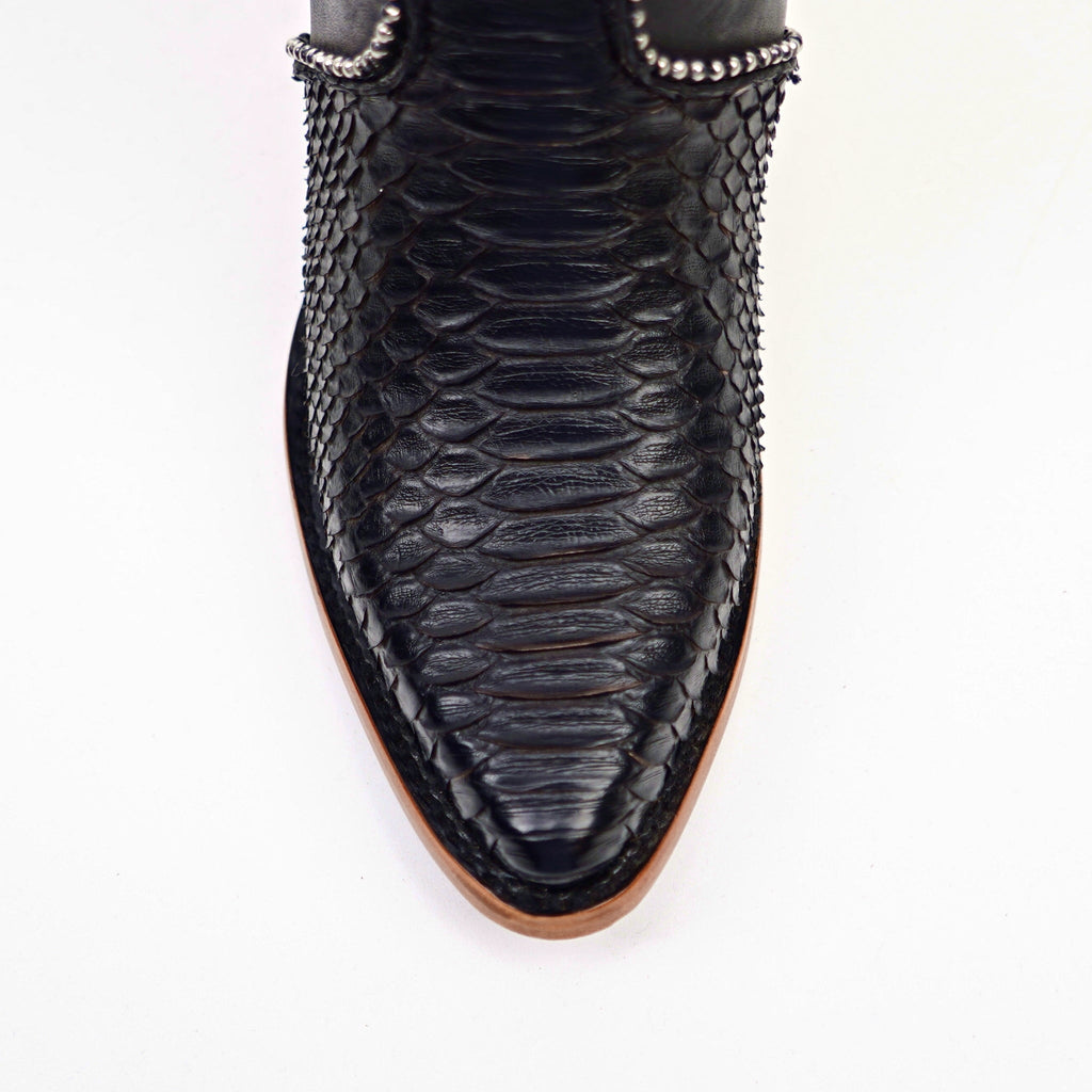 Linda Python Black Boots - Tall Shaft - J Toe - Gomez Western Wear