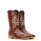 Marlon Cognac Girls Leather Boots - Slip-Resistant Sole - Square Toe (K-Blake) - Gomez Western Wear