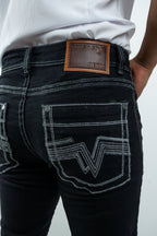 Men's Western Boot Cut Black Denim Jeans (RS-008) - Gomez Western Wear
