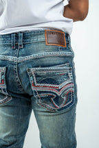 Men's Western Boot Cut Light Wash Denim Jeans (RS-016) - Gomez Western Wear