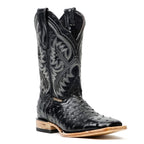 Ostrich Black Boots (Youth) - Embossed Leather - Square Toe (E424) - Gomez Western Wear