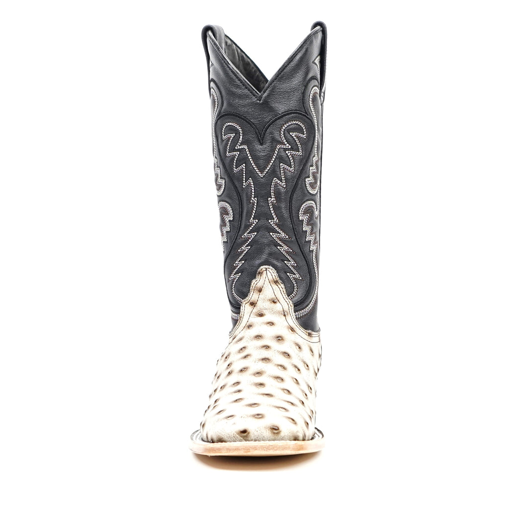 Ostrich Bone Cowboy Boots - Embossed Leather - Square Toe (E424) - Gomez Western Wear