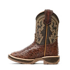 Ostrich Tobacco Kids Boots - Double-Density Sole - Square Toe - Gomez Western Wear
