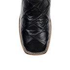 Pirarucu Black Boots - Embossed Leather - Square Toe (E687) - Gomez Western Wear
