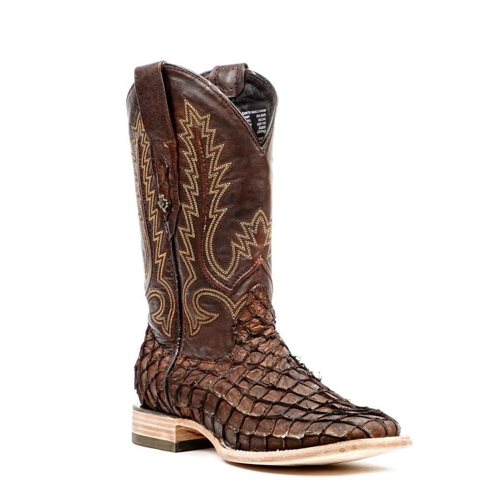 Pirarucu Fish Boots - Brown - Square Toe (PZ60 E.C.) - Gomez Western Wear
