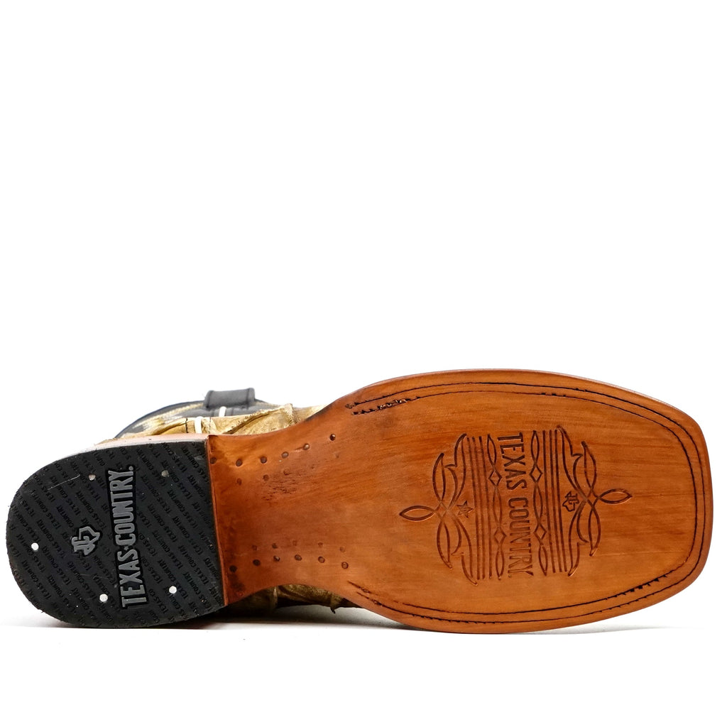 Pirarucu Fish Orix Boots - Embossed Leather - Square Toe (E962) - Gomez Western Wear