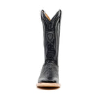Python Black Boots - Embossed Leather - Square Toe (E913) - Gomez Western Wear