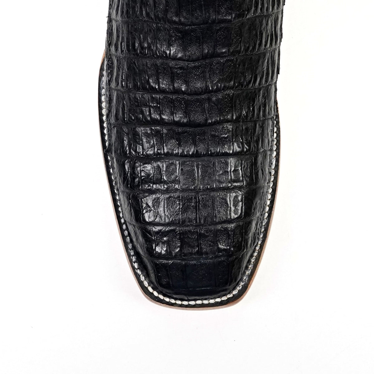Rhodes Caiman Belly Boots - Black - Cutter Toe (LM26) - Gomez Western Wear