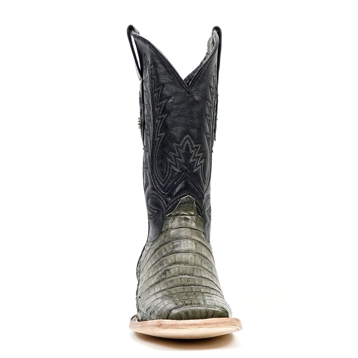 Rhodes Caiman Belly Boots - Gray - Square Toe (LM10) - Gomez Western Wear