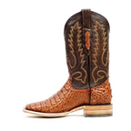 Rhodes Caiman Hornback Boots - Brandy - Square Toe (LM10) - Gomez Western Wear