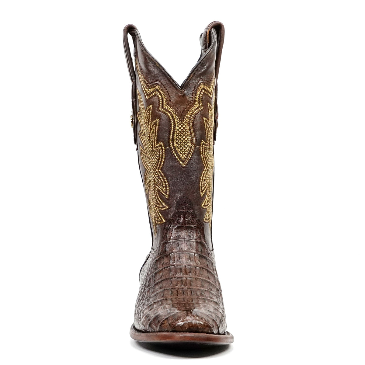 Rhodes Caiman Hornback Boots - Brown - Roper Toe - Gomez Western Wear