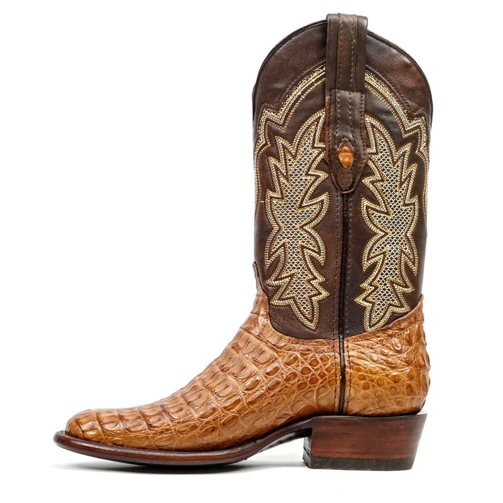Rhodes Caiman Hornback Boots - Honey - Roper Toe - Gomez Western Wear