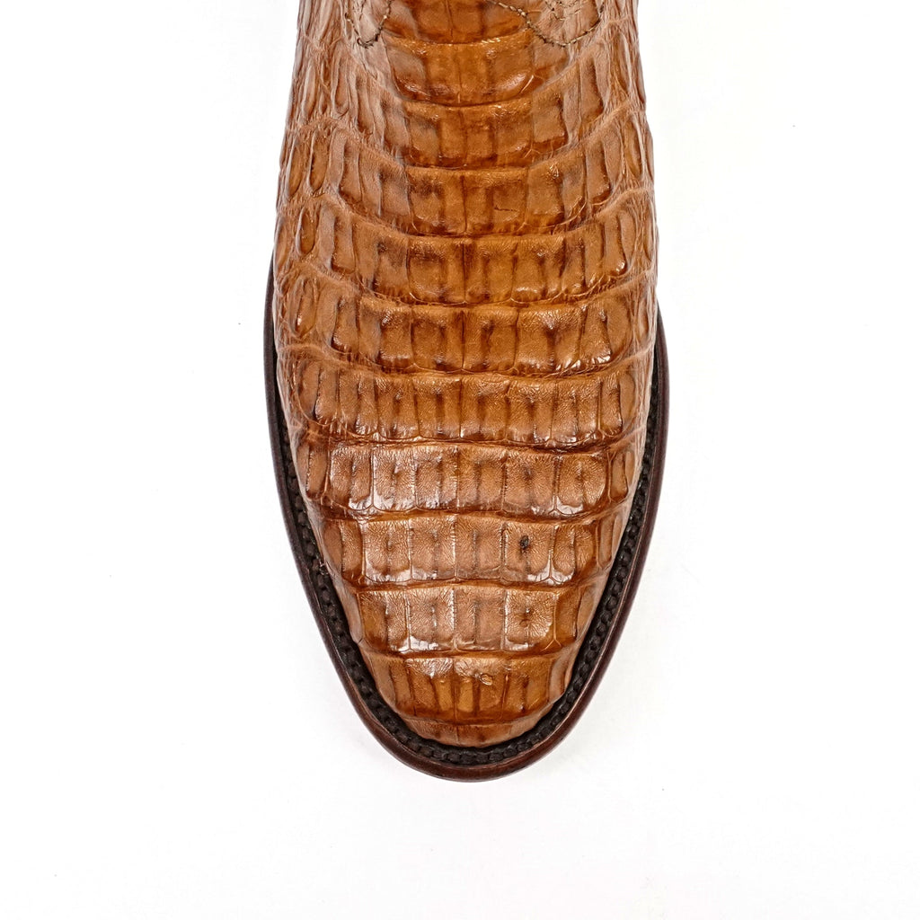 Rhodes Caiman Hornback Boots - Honey - Roper Toe - Gomez Western Wear