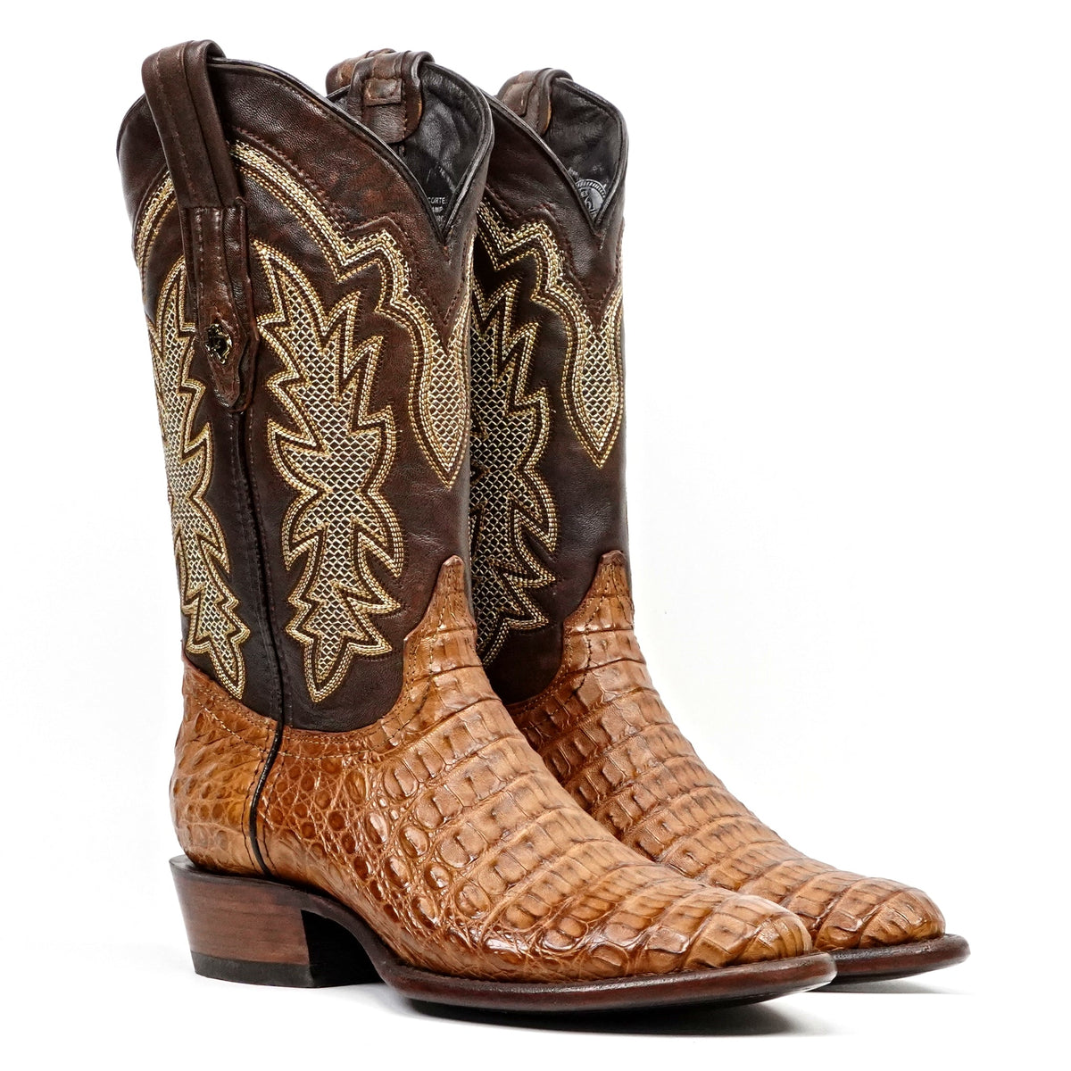 Rhodes Caiman Hornback Boots - Honey - Roper Toe - Gomez Western Wear