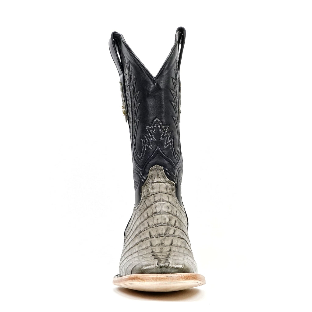 Rhodes Caiman Tail Boots - Gray - Square Toe - Gomez Western Wear