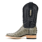 Rhodes Caiman Tail Boots - Gray - Square Toe - Gomez Western Wear