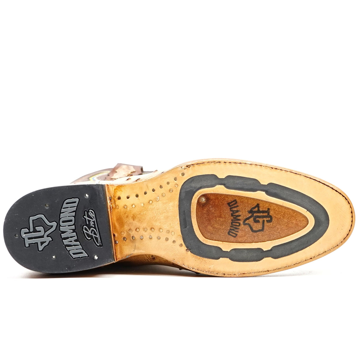Ridge Ostrich Boots - Fawn - Roper Toe - Gomez Western Wear