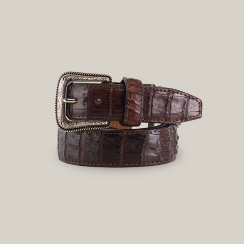 Exotic Full Quilt Caiman - Texas Buckle - Brown Belt