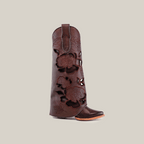 Roma Flowers Tall Shaft Chocolate - J Toe - Gomez Western Wear