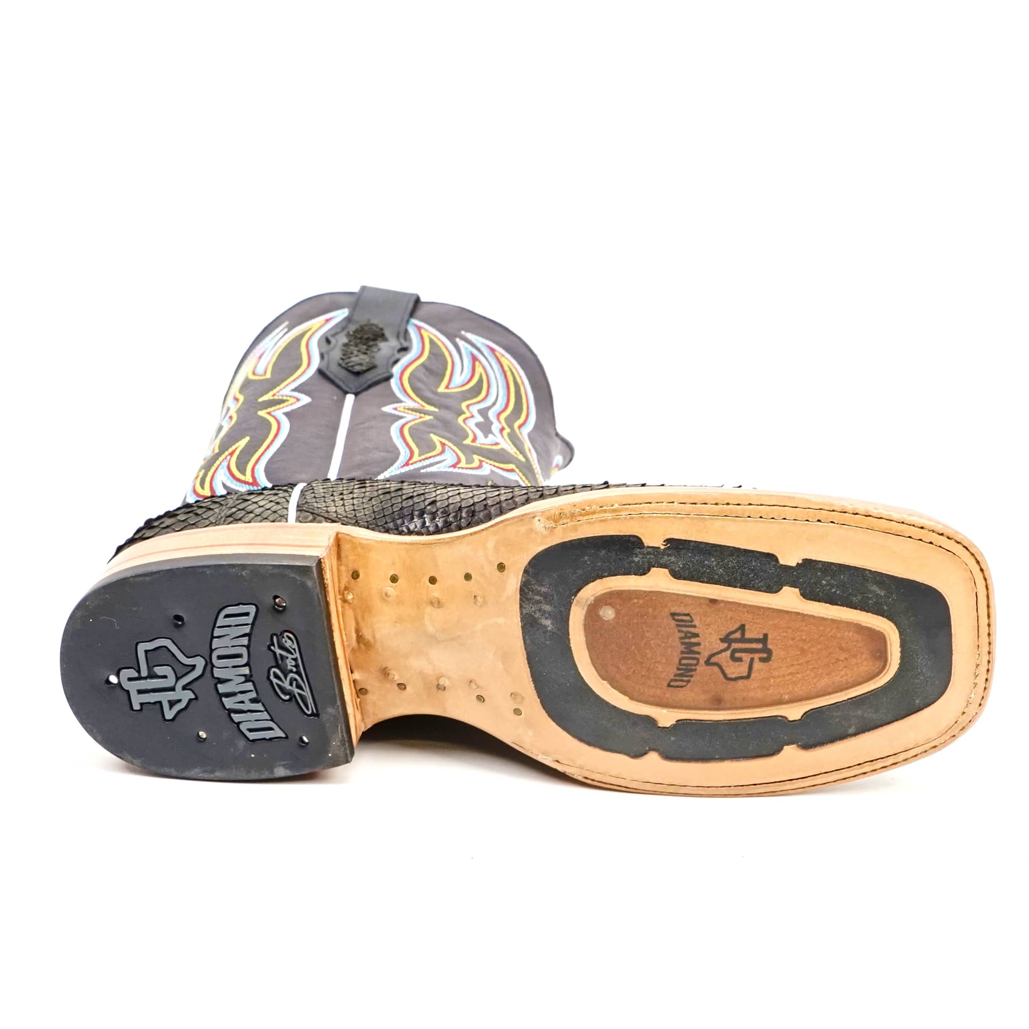 Texas Country Mens Diamond Collection Braxton Python Boots - Oxford Gray - Square Toe