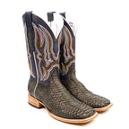 Texas Country Mens Diamond Collection Braxton Python Boots - Oxford Gray - Square Toe