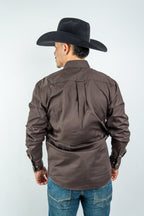 Texas Country - Solid Brown Button-Down Long-Sleeve Shirt (AC110L/T) - Gomez Western Wear