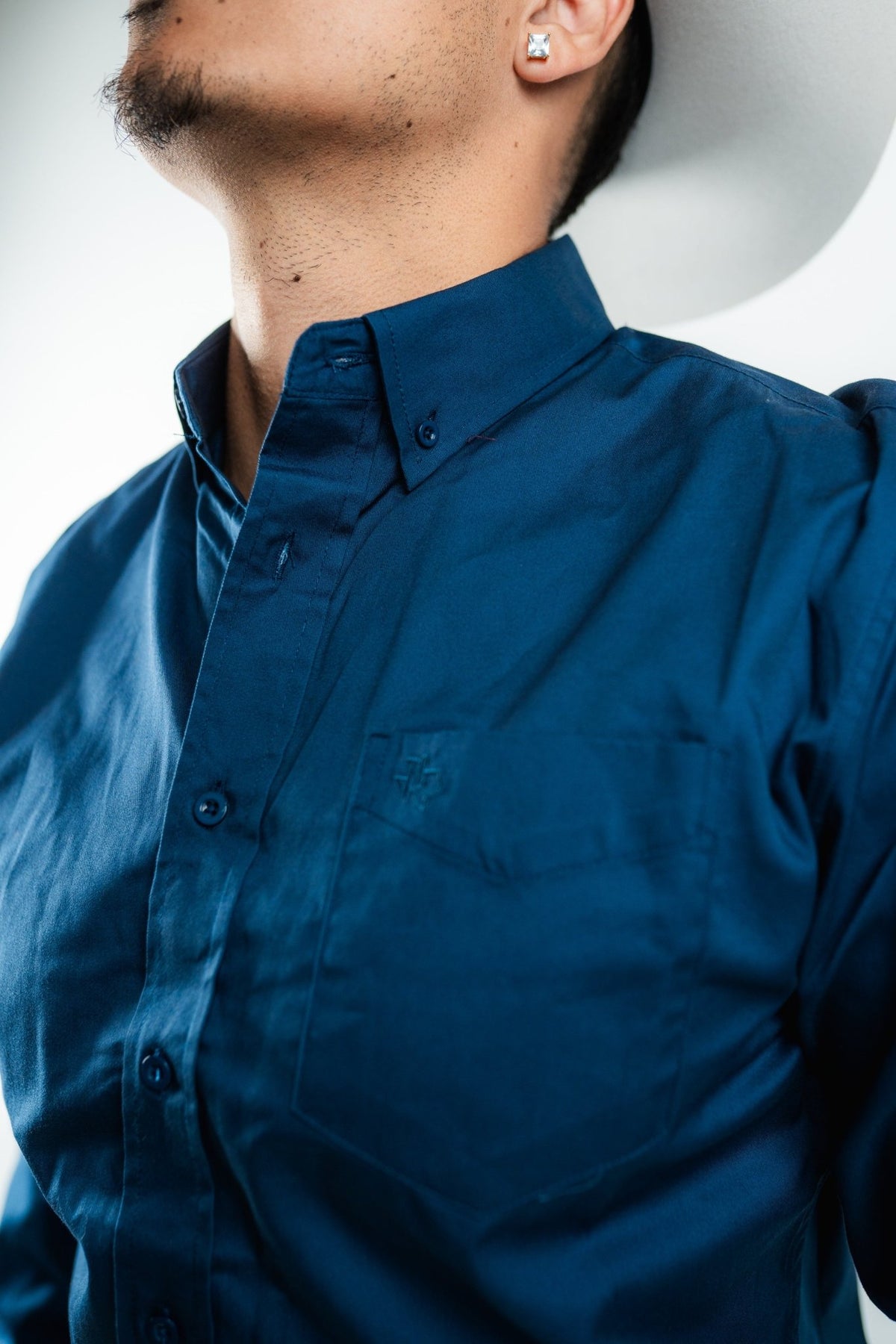 Texas Country - Solid Navy Button-Up Long Sleeve Shirt (AC100L/T) - Gomez Western Wear