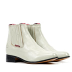 White Nappa Ankle Boots - Round Toe (E500) - Gomez Western Wear