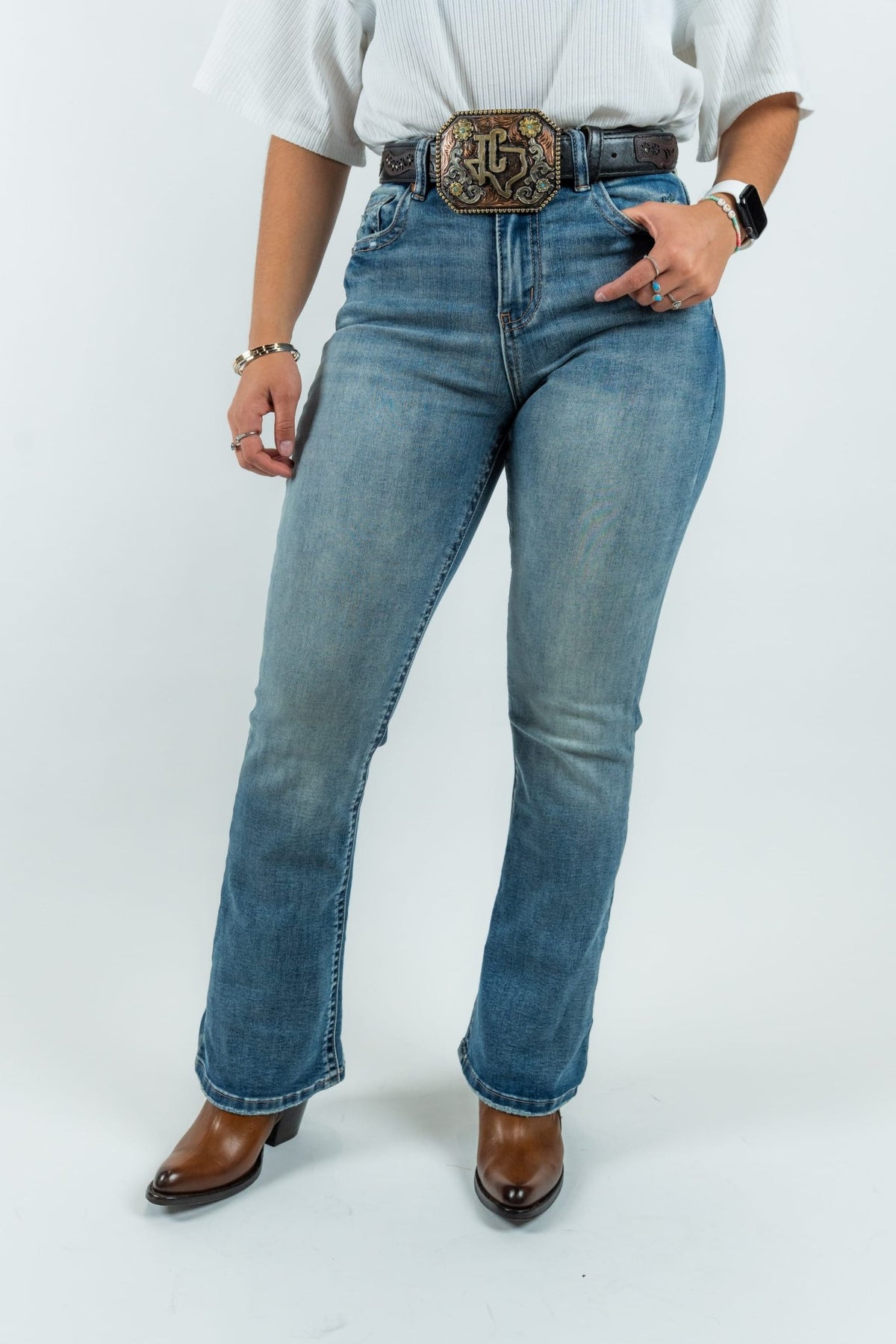 Women's High-Rise Bootcut Denim Jeans (W2368-PB) - Gomez Western Wear