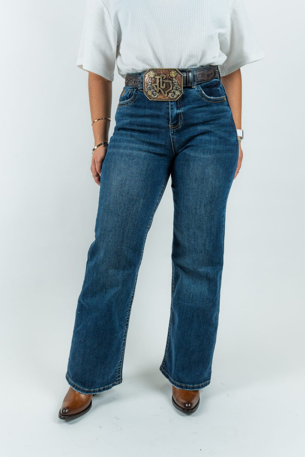 Women's High-Rise Wide Fit Denim Jeans (W2374-WL) - Gomez Western Wear