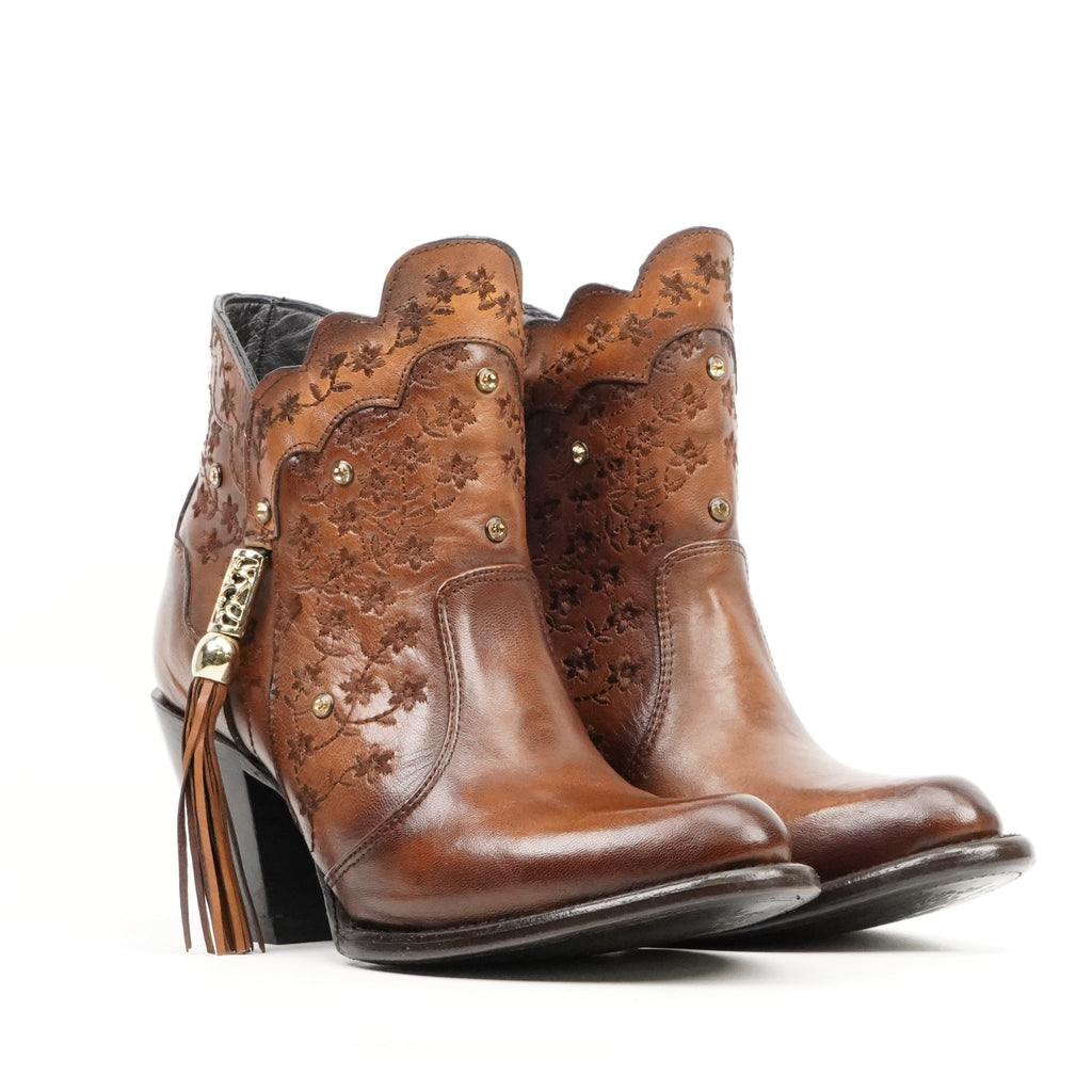 Ximena Dark Honey Booties - J Toe - Gomez Western Wear